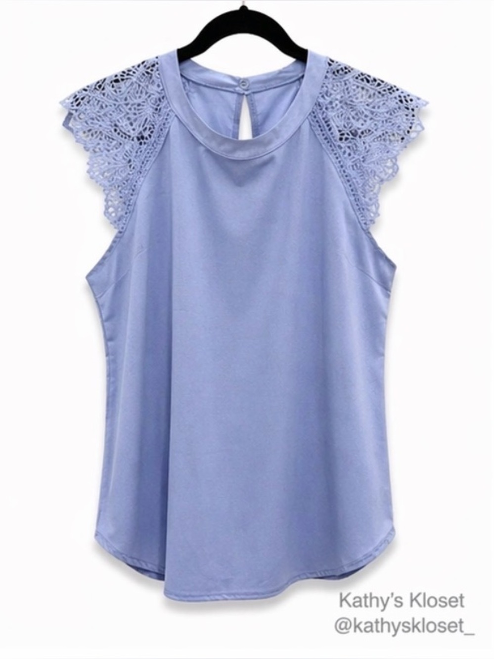 Lace Sleeve Sleeveless Top - Light Lavender